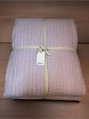 Quince European Linen Cotton Stitch Quilt Set - King/Cali King - Orchid